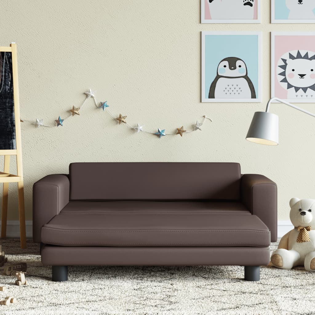 Dětská Pohovka S Podnožkou 100 X 50 X 30 Cm Umělá Kůže