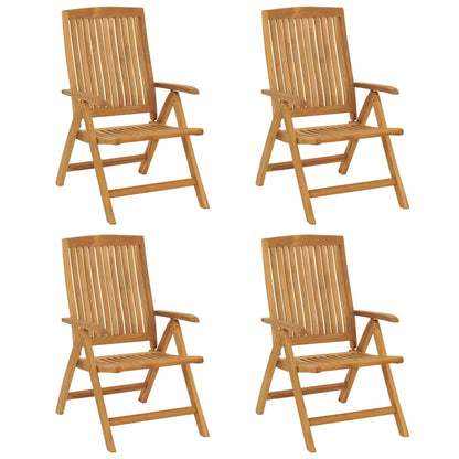 Polohovací Zahradní Židle S Poduškami 4 Ks Masivní Teak