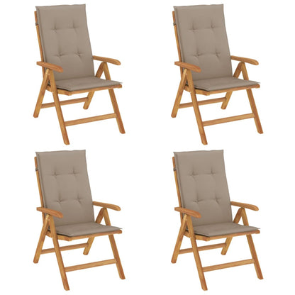 Polohovací Zahradní Židle S Poduškami 4 Ks Masivní Teak