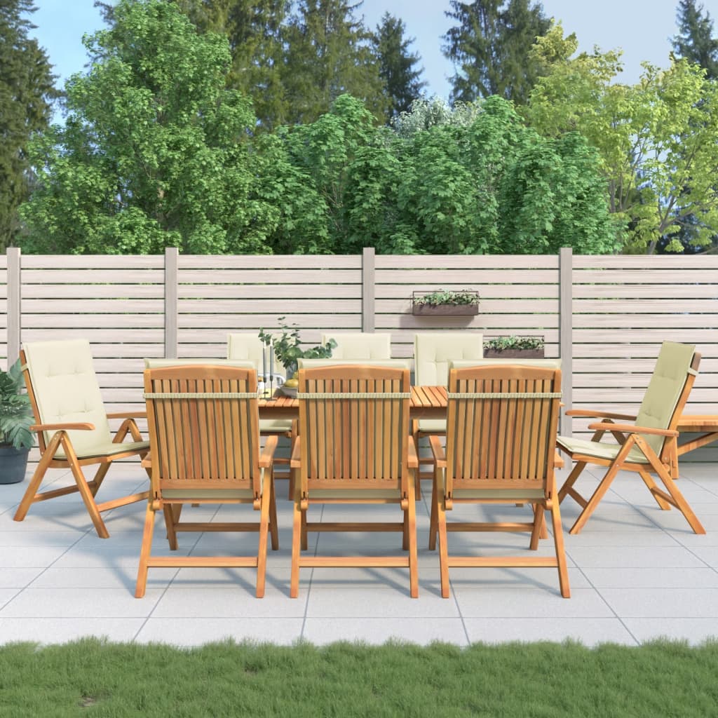 Polohovací Zahradní Židle S Poduškami 8 Ks Masivní Teak