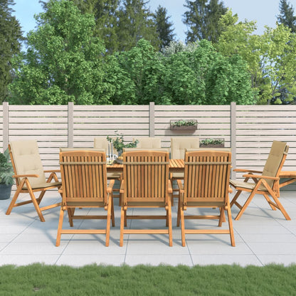 Polohovací Zahradní Židle S Poduškami 8 Ks Masivní Teak
