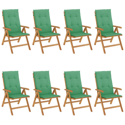 Polohovací Zahradní Židle S Poduškami 8 Ks Masivní Teak