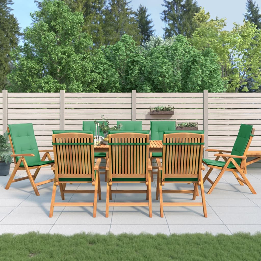 Polohovací Zahradní Židle S Poduškami 8 Ks Masivní Teak