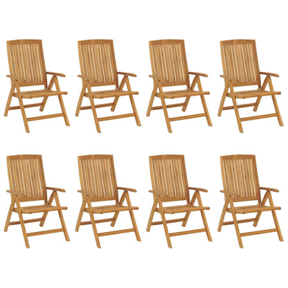 Polohovací Zahradní Židle S Poduškami 8 Ks Masivní Teak