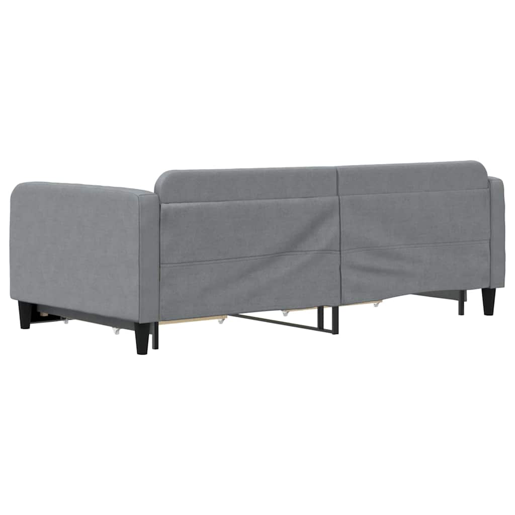 Válenda S Přistýlkou A Zásuvkami Světle Šedá 100X190 Cm Textil