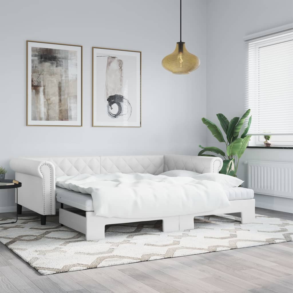 Válenda S Přistýlkou A Matracemi 90X200Cm Umělá Kůže