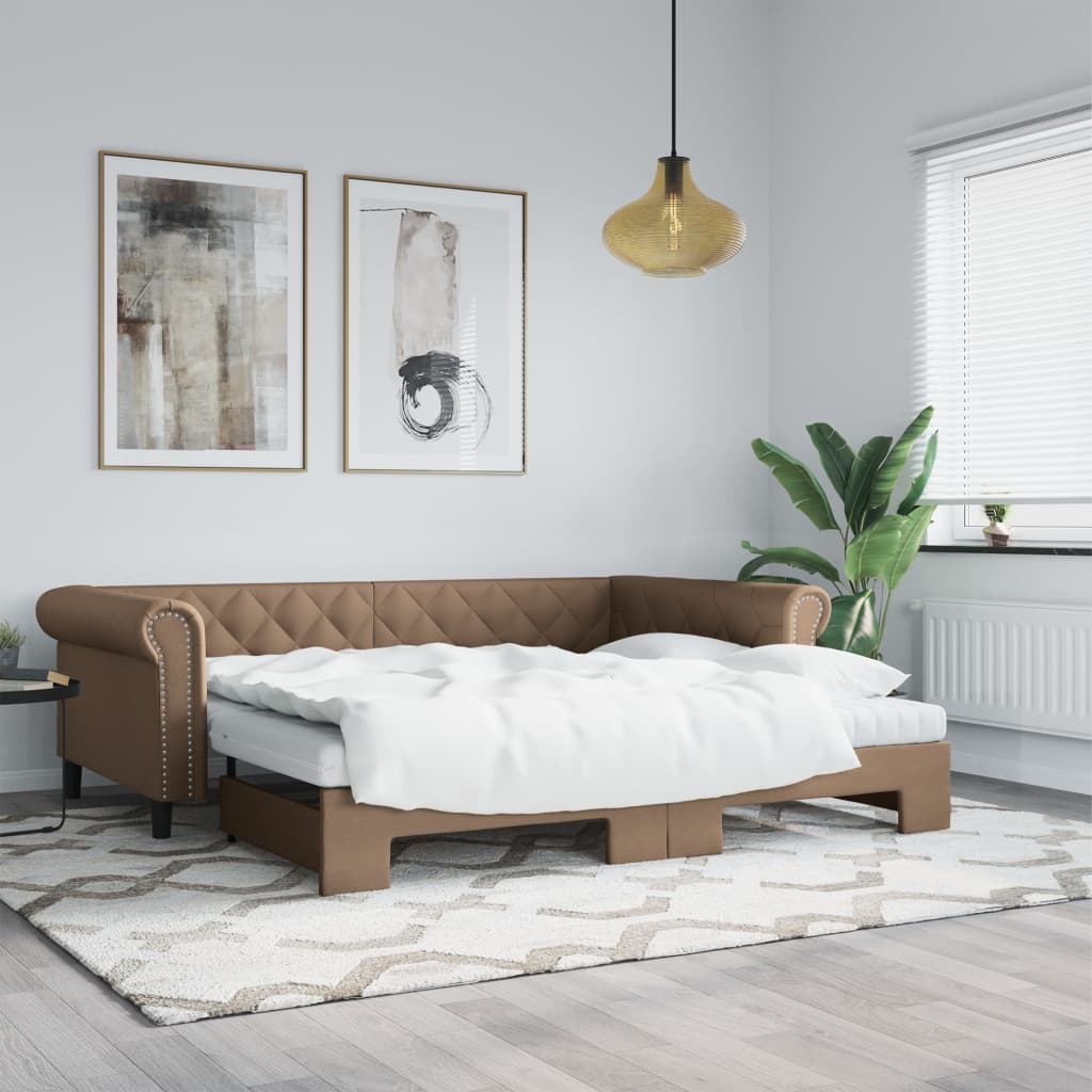 Válenda S Přistýlkou A Matracemi 90X200Cm Umělá Kůže