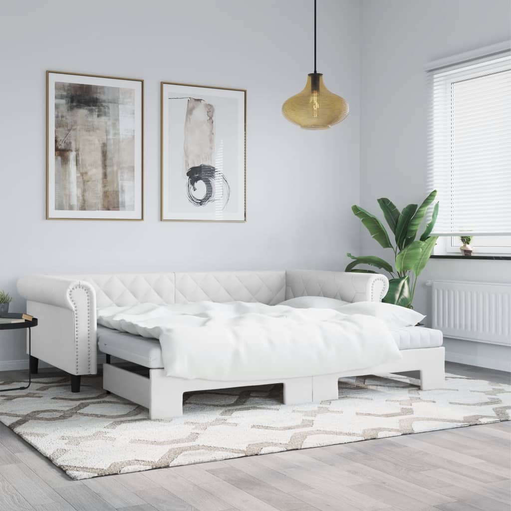 Válenda S Přistýlkou A Matracemi 90X200Cm Umělá Kůže