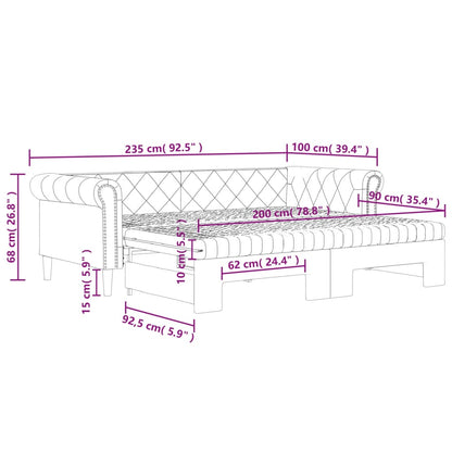 Válenda S Přistýlkou A Matracemi 90X200Cm Umělá Kůže