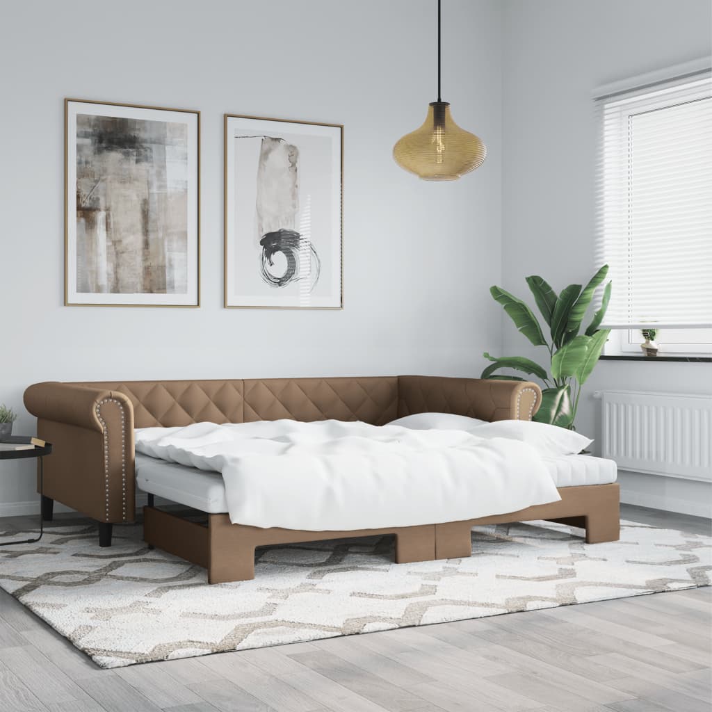 Válenda S Přistýlkou A Matracemi 90X200Cm Umělá Kůže