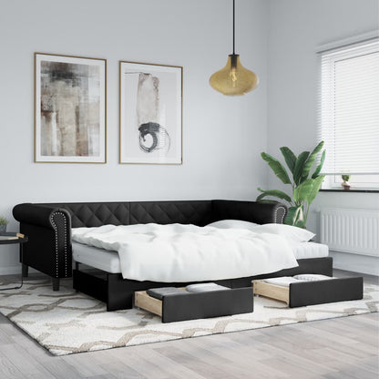 Válenda S Přistýlkou A Matracemi 90X200Cm Umělá Kůže