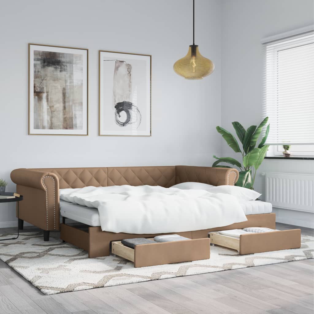 Válenda S Přistýlkou A Matracemi 90X200Cm Umělá Kůže