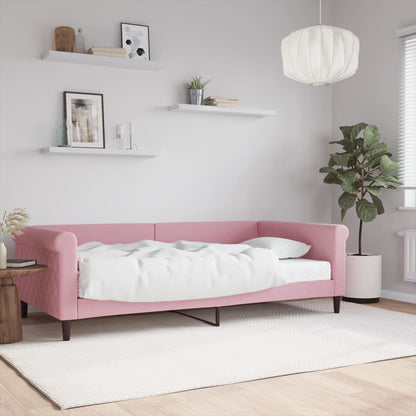 Válenda S Matrací Růžová 100 X 200 Cm Samet
