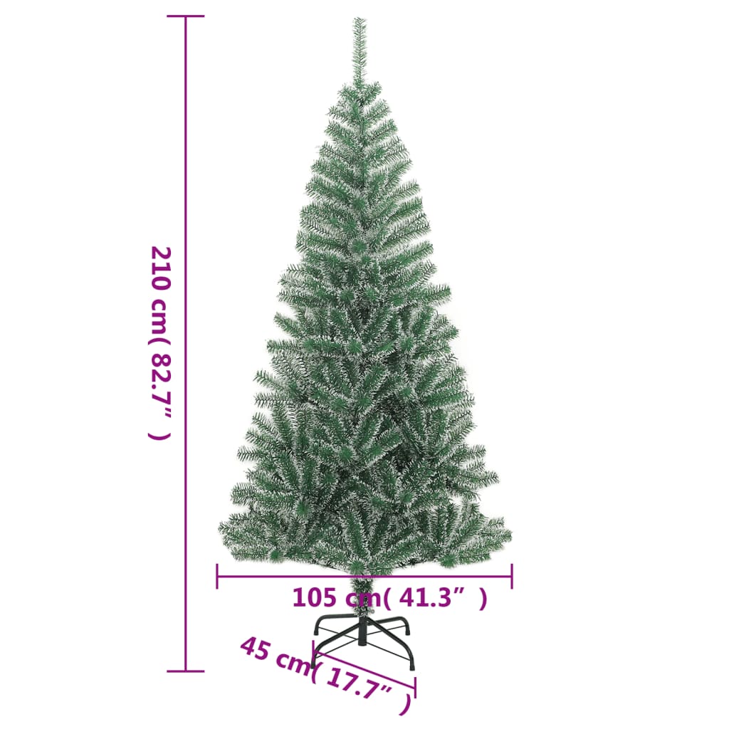 Umělý Vánoční Stromek Zasněžený Zelený 210 Cm