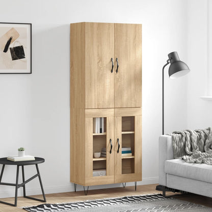 Skříň Highboard Betonově Šedá 69,5X34X180 Cm Kompozitní Dřevo