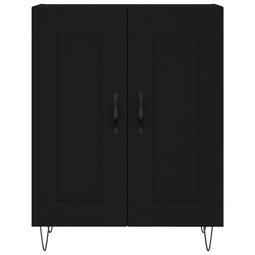 Skříň Highboard Černá 69,5 X 34 X 180 Cm Kompozitní Dřevo