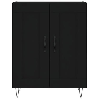 Skříň Highboard Černá 69,5 X 34 X 180 Cm Kompozitní Dřevo