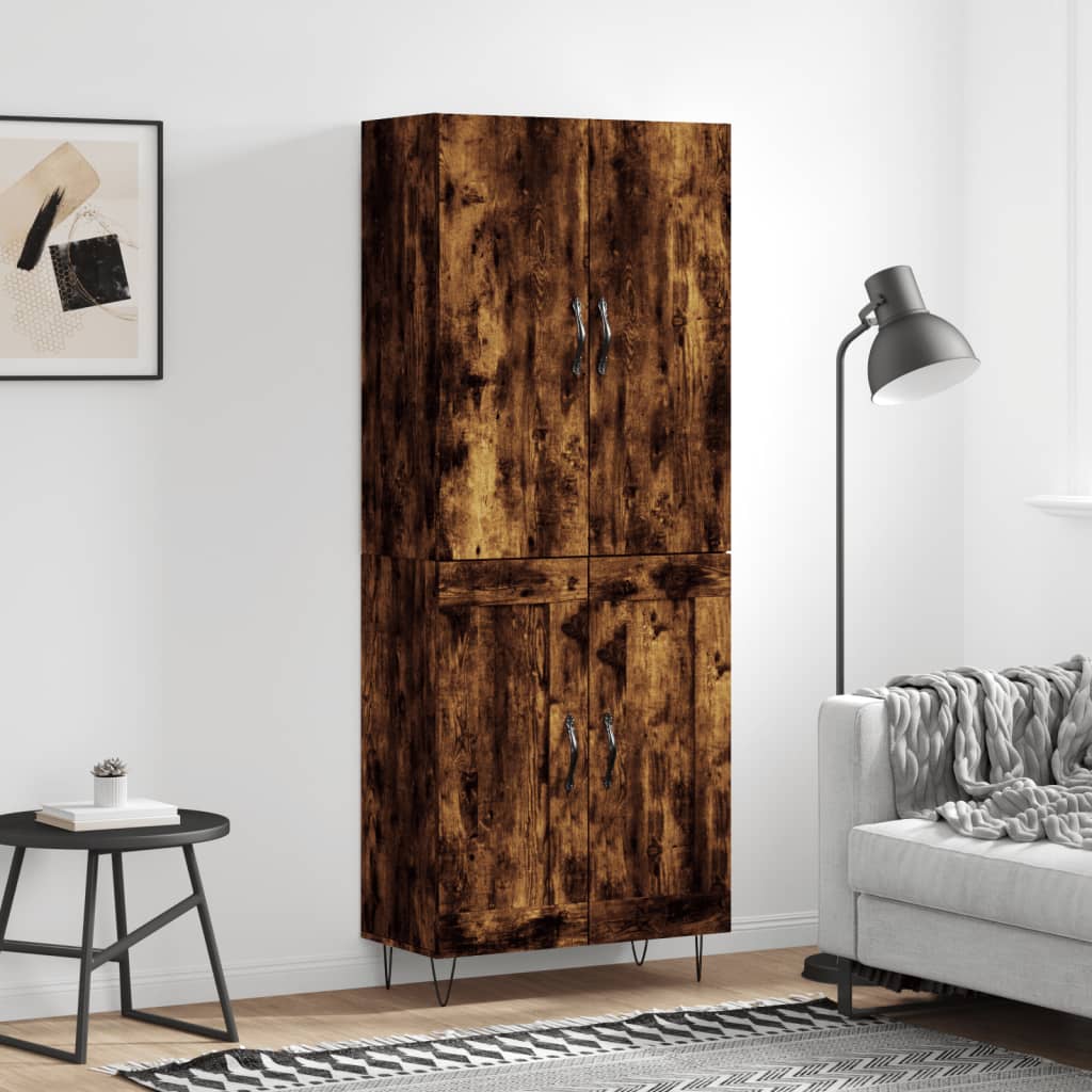 Skříň Highboard Betonově Šedá 69,5X34X180 Cm Kompozitní Dřevo