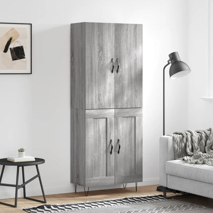 Skříň Highboard Betonově Šedá 69,5X34X180 Cm Kompozitní Dřevo