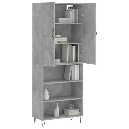 Skříň Highboard Betonově Šedá 69,5X34X180 Cm Kompozitní Dřevo