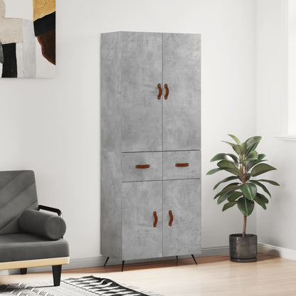 Skříň Highboard Betonově Šedá 69,5X34X180 Cm Kompozitní Dřevo