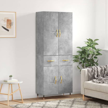 Skříň Highboard Šedá Sonoma 69,5 X 34 X 180 Cm Kompozitní Dřevo
