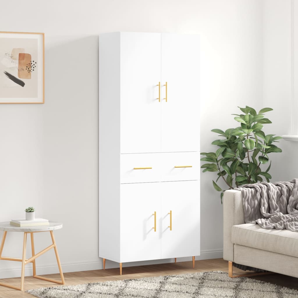 Skříň Highboard Betonově Šedá 69,5X34X180 Cm Kompozitní Dřevo