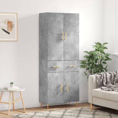 Skříň Highboard Betonově Šedá 69,5X34X180 Cm Kompozitní Dřevo