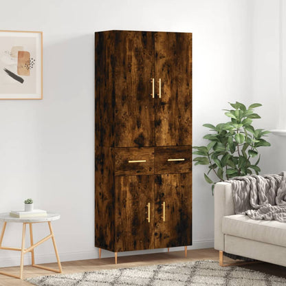 Skříň Highboard Betonově Šedá 69,5X34X180 Cm Kompozitní Dřevo