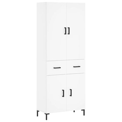 Skříň Highboard Bílá 69,5 X 34 X 180 Cm Kompozitní Dřevo