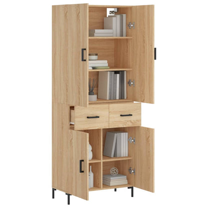 Skříň Highboard Dub Sonoma 69,5 X 34 X 180 Cm Kompozitní Dřevo