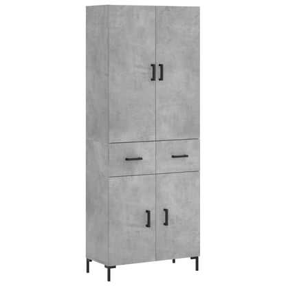 Skříň Highboard Betonově Šedá 69,5X34X180 Cm Kompozitní Dřevo