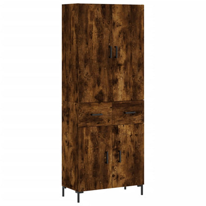 Skříň Highboard Kouřový Dub 69,5 X 34 X 180 Cm Kompozitní Dřevo