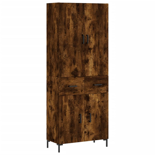 Skříň Highboard Kouřový Dub 69,5 X 34 X 180 Cm Kompozitní Dřevo
