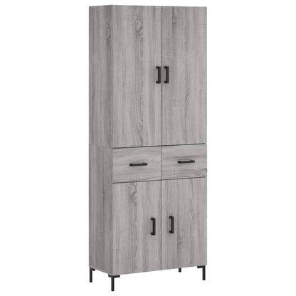 Skříň Highboard Šedá Sonoma 69,5 X 34 X 180 Cm Kompozitní Dřevo