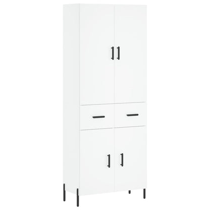 Skříň Highboard Bílá 69,5 X 34 X 180 Cm Kompozitní Dřevo