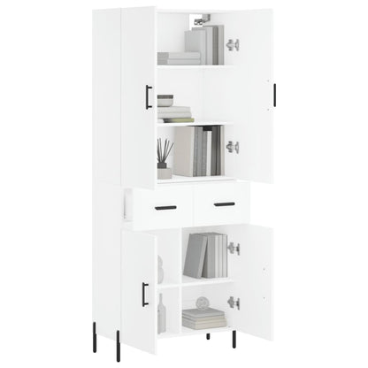 Skříň Highboard Bílá 69,5 X 34 X 180 Cm Kompozitní Dřevo