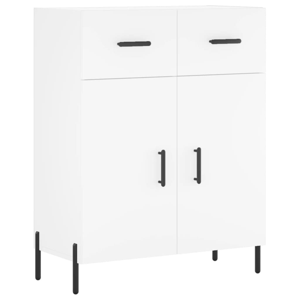 Skříň Highboard Bílá 69,5 X 34 X 180 Cm Kompozitní Dřevo