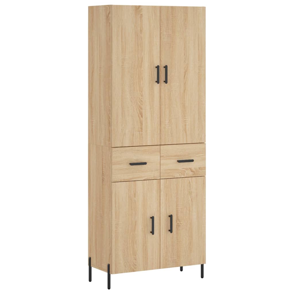 Skříň Highboard Dub Sonoma 69,5 X 34 X 180 Cm Kompozitní Dřevo