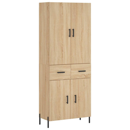 Skříň Highboard Dub Sonoma 69,5 X 34 X 180 Cm Kompozitní Dřevo