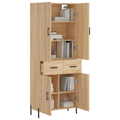 Skříň Highboard Dub Sonoma 69,5 X 34 X 180 Cm Kompozitní Dřevo