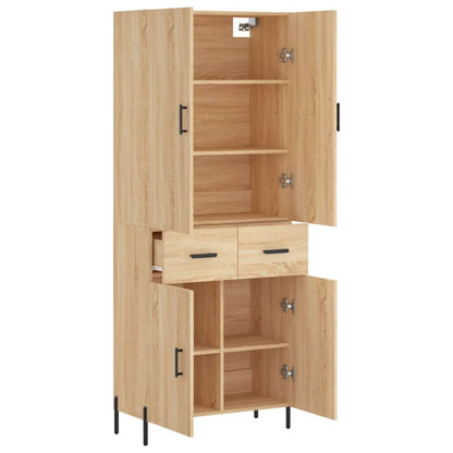Skříň Highboard Dub Sonoma 69,5 X 34 X 180 Cm Kompozitní Dřevo