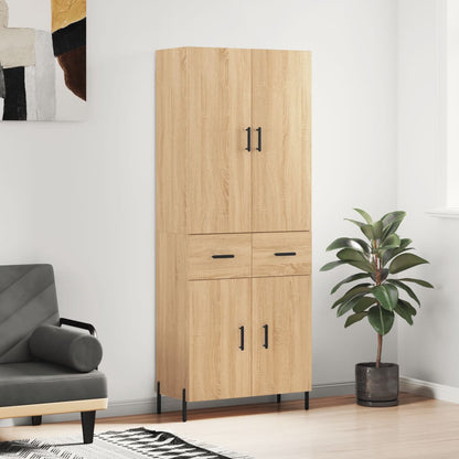 Skříň Highboard Dub Sonoma 69,5 X 34 X 180 Cm Kompozitní Dřevo