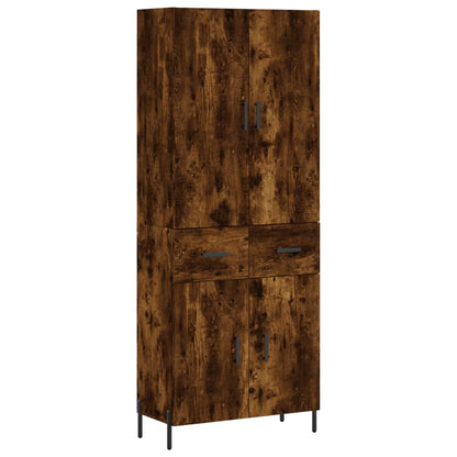 Skříň Highboard Kouřový Dub 69,5 X 34 X 180 Cm Kompozitní Dřevo