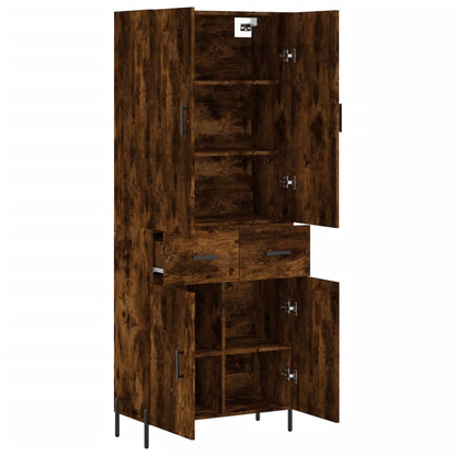 Skříň Highboard Kouřový Dub 69,5 X 34 X 180 Cm Kompozitní Dřevo