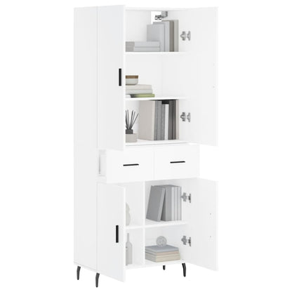 Skříň Highboard Bílá 69,5 X 34 X 180 Cm Kompozitní Dřevo