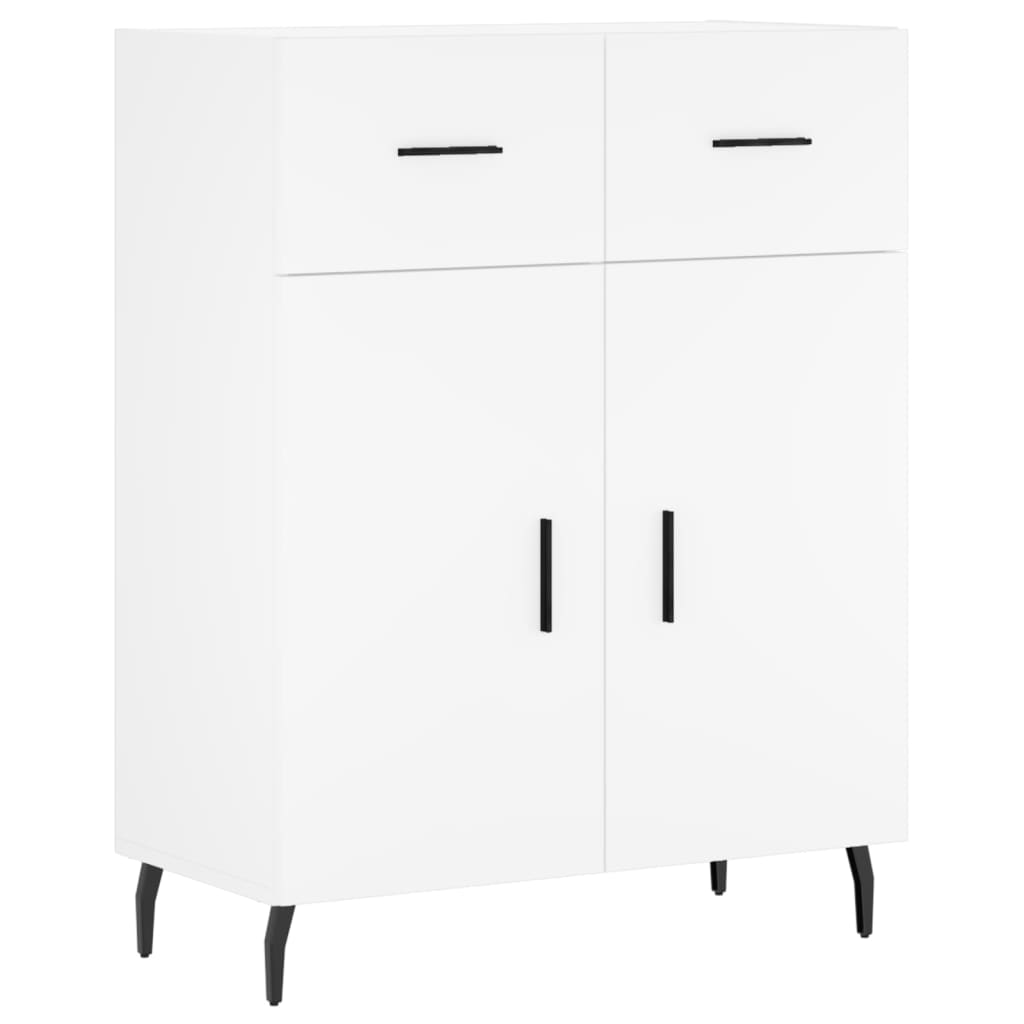 Skříň Highboard Bílá 69,5 X 34 X 180 Cm Kompozitní Dřevo