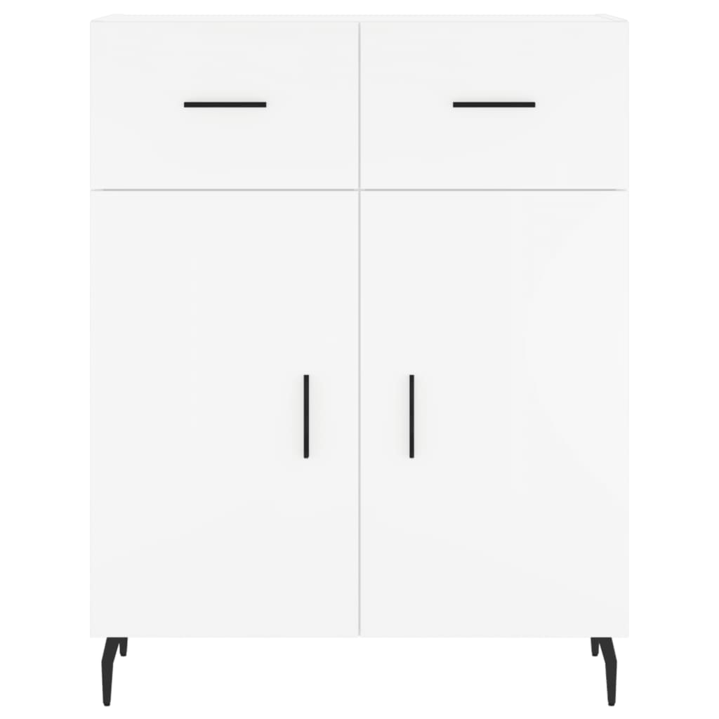 Skříň Highboard Bílá 69,5 X 34 X 180 Cm Kompozitní Dřevo