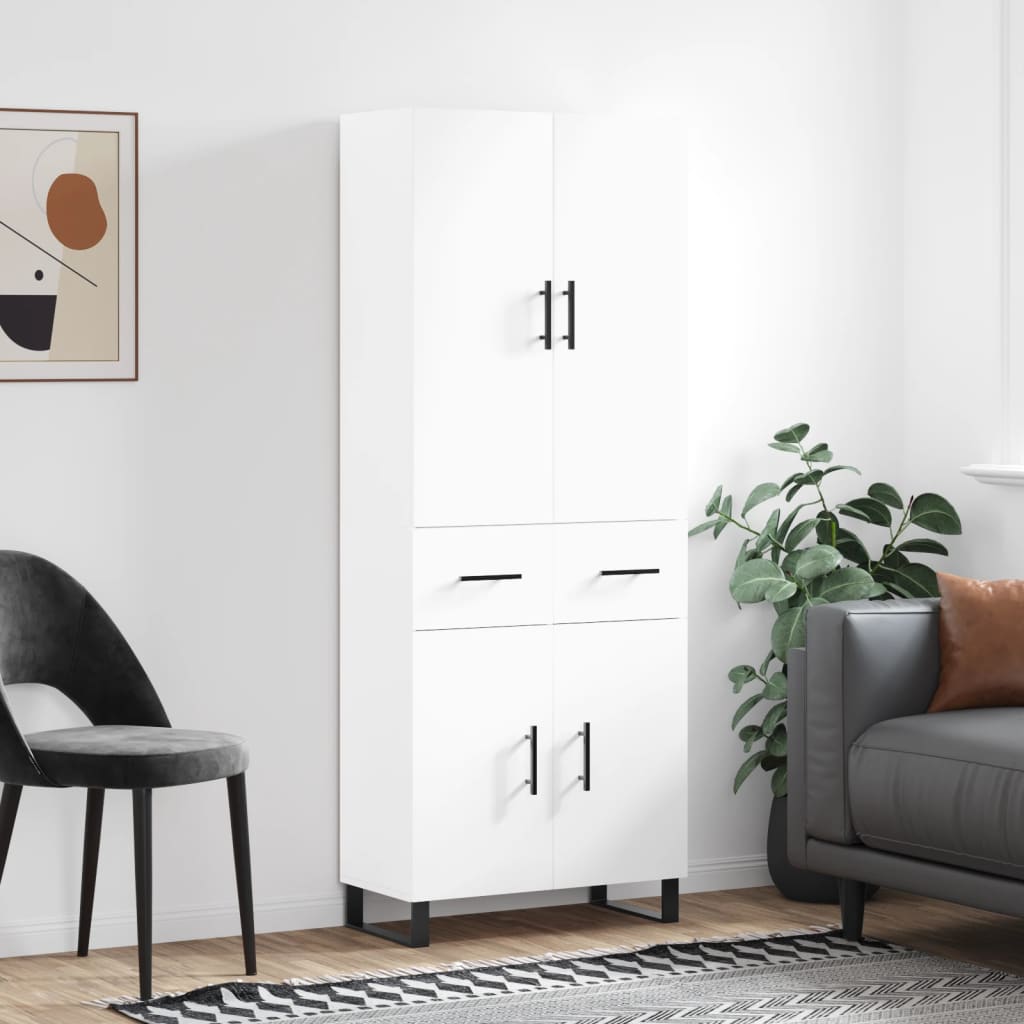 Skříň Highboard Betonově Šedá 69,5X34X180 Cm Kompozitní Dřevo
