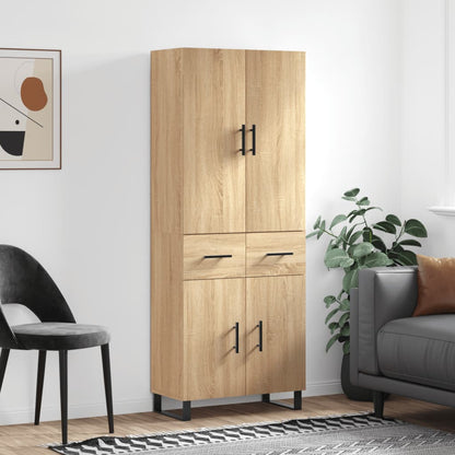 Skříň Highboard Betonově Šedá 69,5X34X180 Cm Kompozitní Dřevo